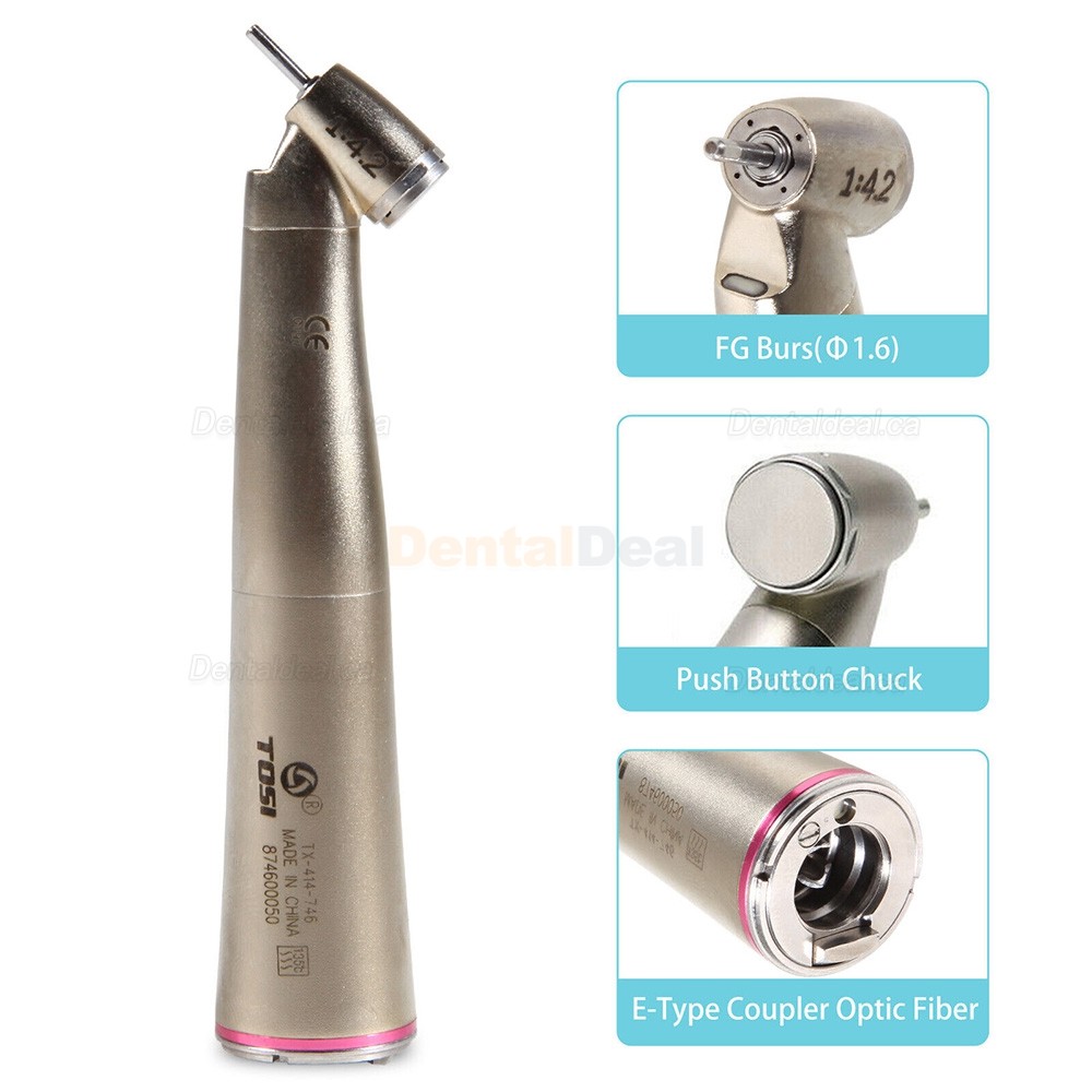 TOSI TX-414-746 Dental 1:4.2 Speed Increasing LED Contra Angle Handpiece